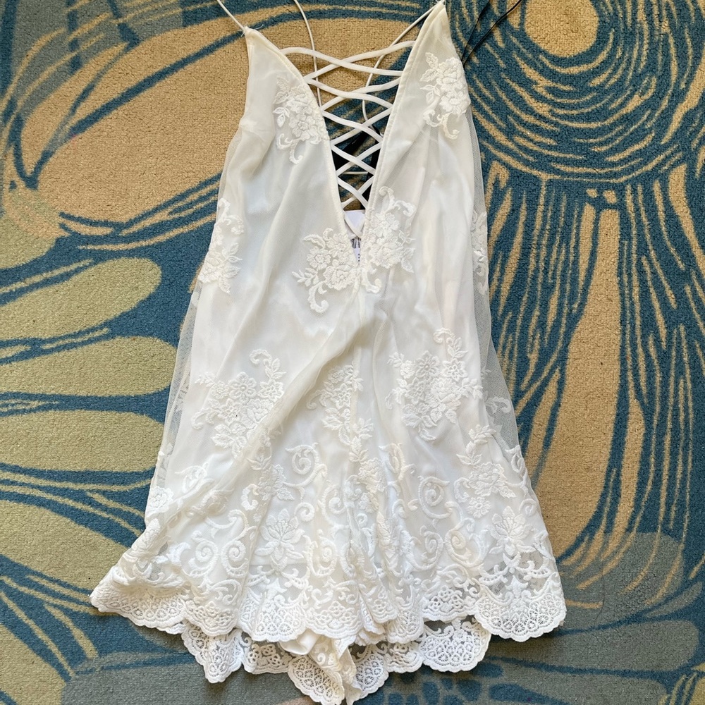 White lace romper